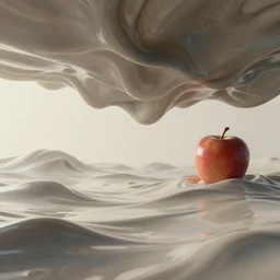 perfect concept art landscape by james jean and bridget riley and apple, fluid simulation in houdini, waves of paint suspended in oil, anti - gravity, glossy plastic, subsurface scattering, volumetric, natural muted tones, trending on artstation, rendered in octane, cgsociety