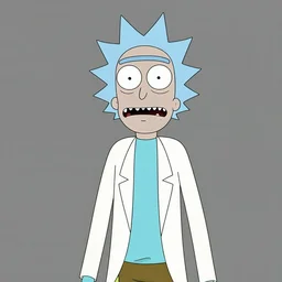 grunge drawing of rick by - rick and morty , loony toons style, horror themed, detailed, elegant, intricate