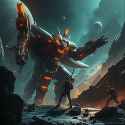 iron mecha conquering planet against human, dynamic lighting, cinematic, establishing shot, extremely high detail, foto realistic, cinematic lighting, intricate line drawings, post processed, concept art, artstation, matte painting, style by raphael lacoste, eddie mendoza