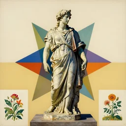hyperrealistic autochrome of a greek statue covered in fabric, sacred geometry, light refracting through prisms in a tesseract, by caravaggio, botanical print, surrealism, vivid colors, golden ratio, negative space, minimalist composition, in style of jugendstil, and maxfield parrish, maurice sendak, by moebius, rene magritte