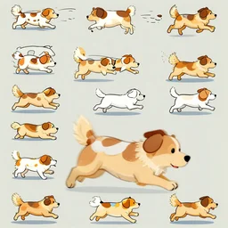 a dog running, spritesheet animation
