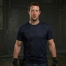 Screenshot of Mark Zuckerberg in Resident Evil video game