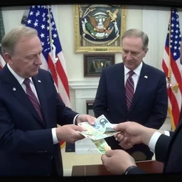 security cam screenshot of a president receiving a bribe