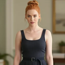 Christina Hendricks with buny girl clothes, body, 4k realistic,