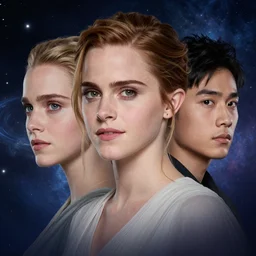 fantasy portrait of emma watson by greg rutkowski and huifeng huang, astral, cosmic, high key lighting, volumetric light, digital art, detailed, intricate