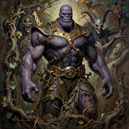 the platonic ideal of vines of cletus kasady ultimate carnage thanos dementor doctor manhattan chtulu nazgul, detailed, intricate, hyperrealism, intense, scary, decay, dmt, art by brock hofer and artgerm and greg rutkowski and alphonse mucha