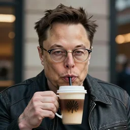 hipster elon musk with glasses drinking coffee, realistic artstyle, trending on artstation, macro, intricate, vibrant, digital art, full portrait, hd, cinematic, ultra detailed, illustration, concept art, cinematic background, unreal engine 5, 8 k, 4 k