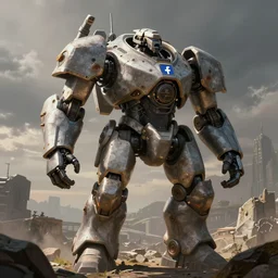 a concept art of a facebook combat mech, artstation