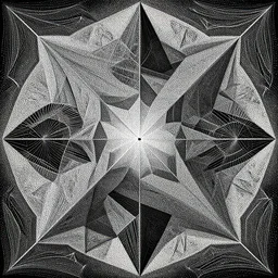 Geometrically surreal Artificial Intelligence, extremely high detail, photorealistic, intricate dotart, album art in the style of James Jean