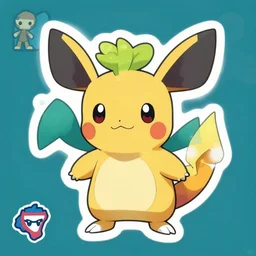 cute miss mascot herbizarre herbizarre ivysaur pokemon sticker art, cronobreaker, beeple game icon