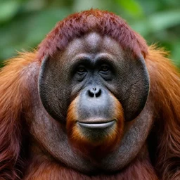 the face of an orangutan, nature photography