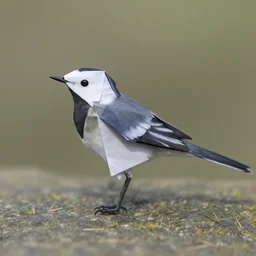 Origami pied wagtail