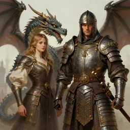 depiction of a battle - tested warrior wearing ornate armor next to a dragon, illustration by mandy jurgens and william adolphe bouguereau, artgerm, 4 k, digital art, surreal, highly detailed, artstation, digital painting, concept art, smooth, sharp focus, illustration by mandy jurgens and william adolphe bouguereau
