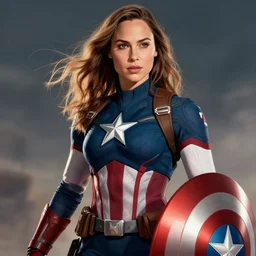a beautiful rendering of gal gadot as captain America by nick Silva, trending on artstation, instagram