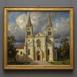 a beautiful painting of the art museum and the museum of the church