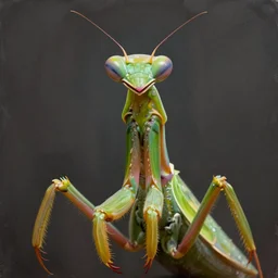 anthropomorphic mantis, flat triangular head, prominent eyes with pseudopupil, pretty, beautiful, dnd character art portrait, matte fantasy painting, flattened thorax, deviantart artstation, by jason felix by steve argyle by tyler jacobson by peter mohrbacher, cinema