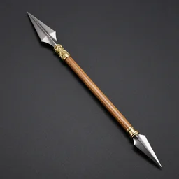 short spear with a spike at the bottom of the handle