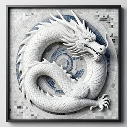 white dragon, mosaic, octane render, trending on artstation, artstationHD, artstationHQ, unreal engine, 8k