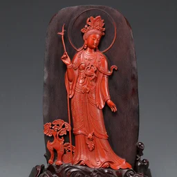 the coming of the goddess, carved laquer design