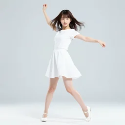chika fujiwara dancing, highly detailed, bright tones