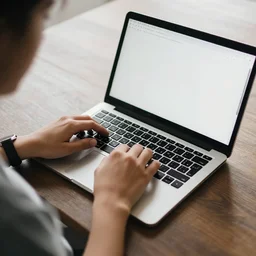 1 9 0 0 s photo of a person on a macbook pro