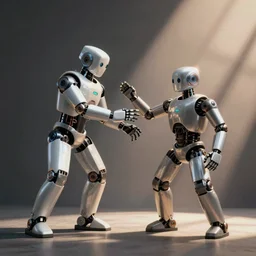 a robot slapping another robot