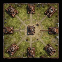 top down overhead bird's eye view!!! | | digital painted rusted dieselpunk tank virtual tabletop asset sheet, dungeondraft, roll 2 0, 2 - minute tabletop, battle map prop, black background, unity asset store, by greg manchess, trending on artstation