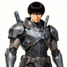 a portrait of a scifi engineer, high tech armor, matte illustration by yoshitaka amano, cover art