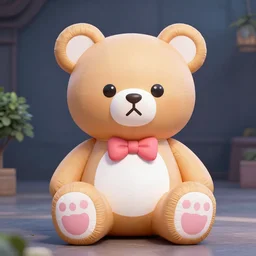 3 d inflatable render of a bear cute lisa frank