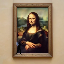 banksy tagging the mona-lisa inside the Louvre