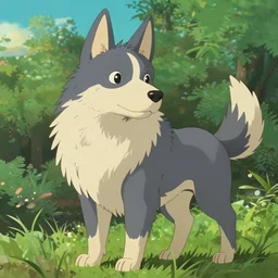 a humanoid cute hellhound in the style of studio ghibli in the style of slice of life anime trending on artstation deviantart pinterest detailed realistic hd 8 k high resolution
