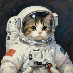 anime cat astronaut, intricate oil painting by john singer sargent, trending on artstation