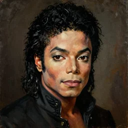 a portrait of Michael Jackson, facing front, by Rogier van der Weyden, oil painting, anatomically correct, beautiful perfect face, sharp focus, Highly Detailed, Cinematic Lighting, 8k, HD