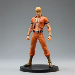 realistic miniature of saitama on a studio shot, artistic pose, cinematic perspective, full hd, vibrant colors