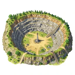 quarry, isometric perspective, by sid meier's civilization vi, by craig mullins by jakub rozalski