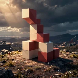 a still from the live action Tetris movie