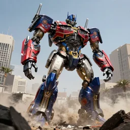 a giant robot fron the future is destroying Los Angeles