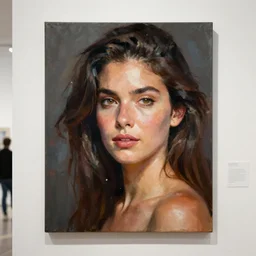 a gallery painting portrait by Phil noto. The painting is of Ana Celia de Armas Caso