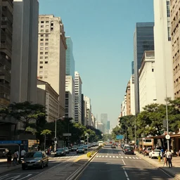 Avenida Paulista, art by Simon Stalenhag, featured in Artstation, 4k, cinematic