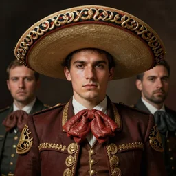 portrait of a handsome young mexican warrior, art by denys tsiperko and bogdan rezunenko and franz xaver kosler, hyperrealism