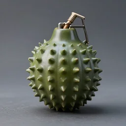 a spiny apple designed to resemble an airsoft grenade