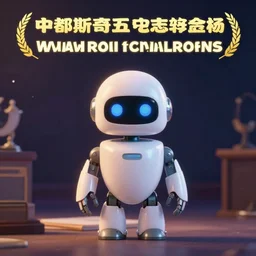 very cute robot writer, pixar style, cinematic lighting, award winning photography