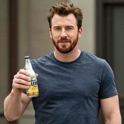 Chris Evans with a beer belly, 8k hd realistic