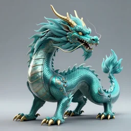 a concept art of a whole cyan chinese dragon, highly detailed, cyberpunk style, 4 k, artstation, digital art, rendered in unreal engine, soft illumination.