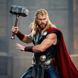 Thor wielding his hammer