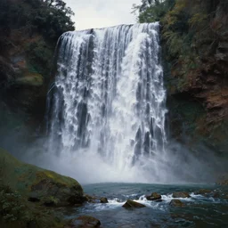 a stunning painting of most beautiful waterfall you have ever seen, by thomas kinkade and john aktinson grimshaw, highly detailed, matte painting, moody palette