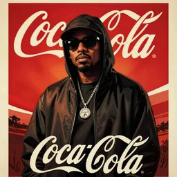 mf doom with the style of vintage coca cola poster