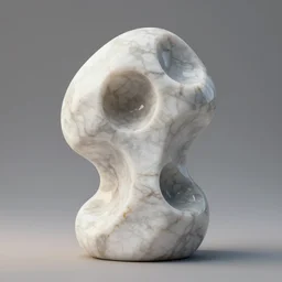abstract marble statue with quartz veins big holes, soft light, sss gi blender,