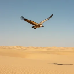 artwork of a distant vulture flying in a desert, artstation