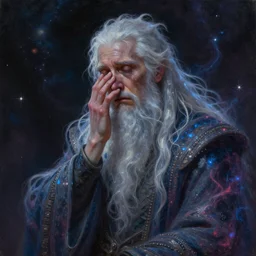 beautiful oil painting with high detail of a wise space ent ( ( ( sobbing ) ) ) made of stars and plasma, hybrid from dungeons and dragons and art direction by james cameron ; by artgerm ; wayne reynolds art station ; cinematic quality character render ; low angle ; ultra high quality model ; production quality cinema model ; by rafael grassetti